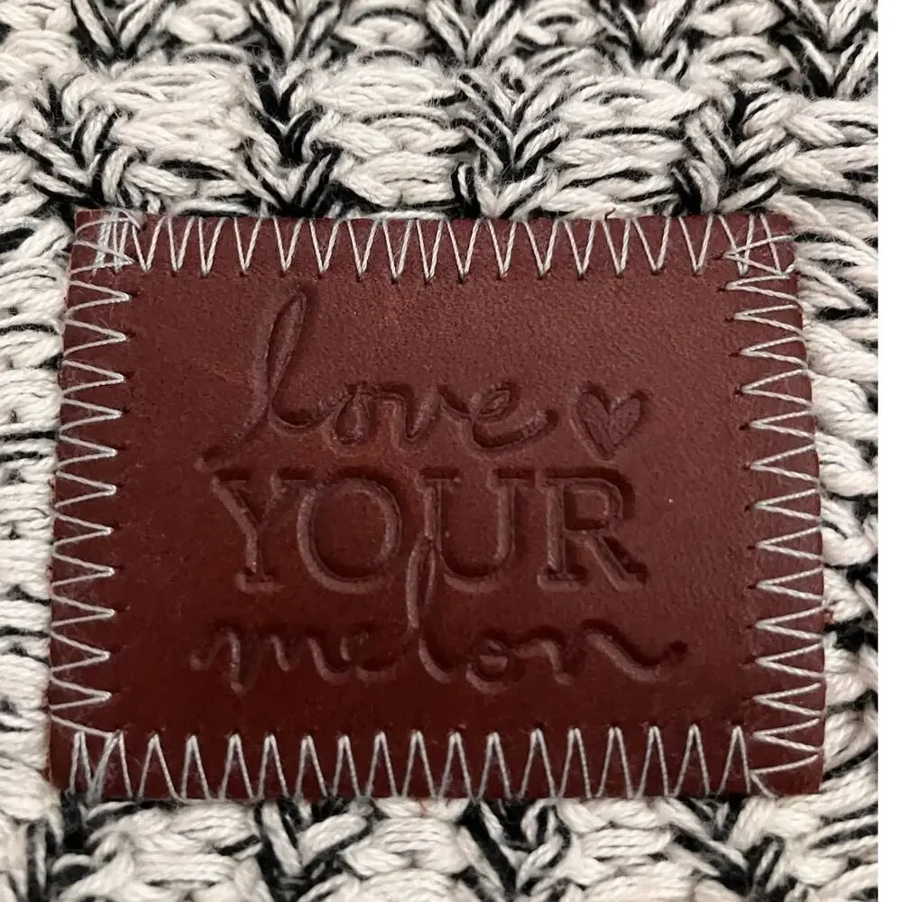 Love Your Melon Chunky Knit Black White Dark Green Pom Pom Beanie